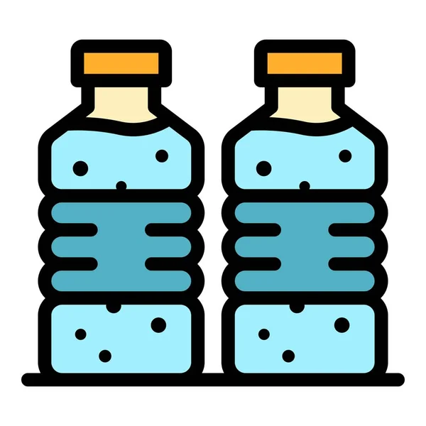 Butelka wody mineralnej ikona kolor zarys wektor — Wektor stockowy
