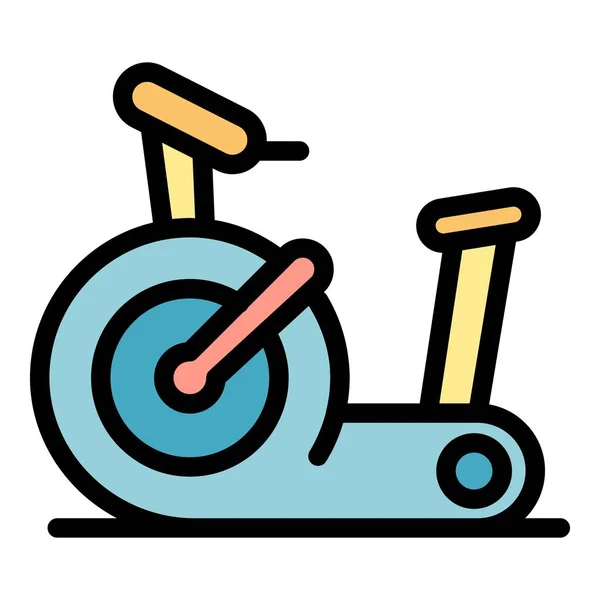 Ginásio exercício bicicleta ícone cor contorno vetor — Vetor de Stock