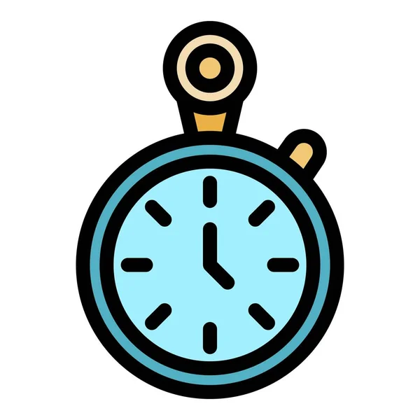 Entrenamiento senior stopwatch icono color contorno vector — Archivo Imágenes Vectoriales