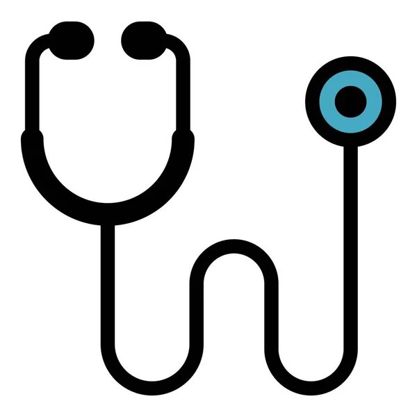 Orvosi sztetoszkóp ikon színes körvonalvektor — Stock Vector