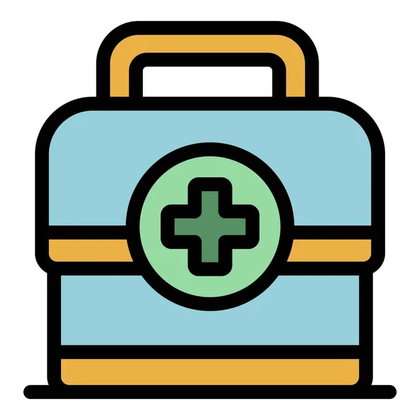 Sport doctor first aid kit icon color outline vector — Stock Vector