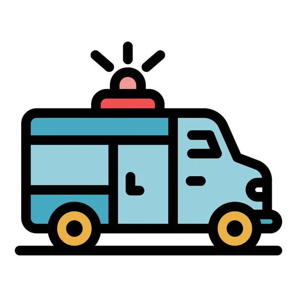Sport ambulance voiture icône couleur contour vecteur — Image vectorielle