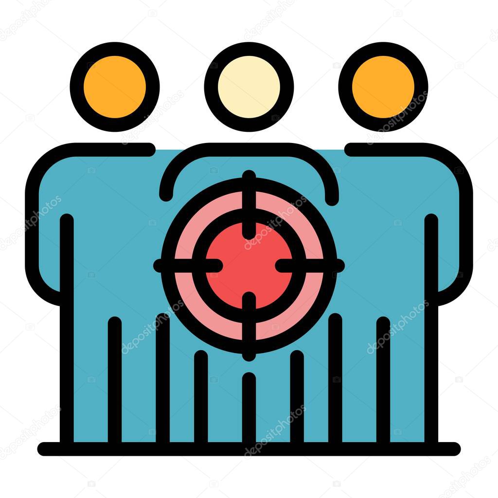 Target market people icon color outline vector