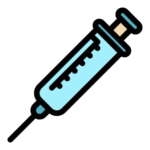 Injekční stříkačky hormony ikony barva obrysu vektor — Stockový vektor