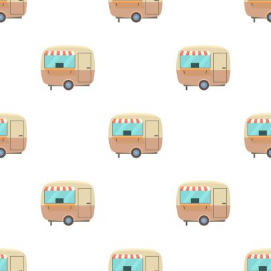 Sokak yiyecekleri karavanı desensiz vektör