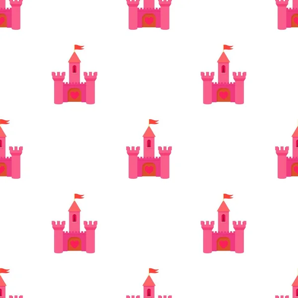 Рожева принцеса замок візерунок безшовний вектор — стоковий вектор