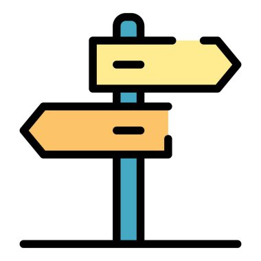 Seyahat simgesi renk çizgisi vektörü