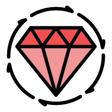 Elmas derecelendirme müşteri simgesi renk ana hatları vektörü