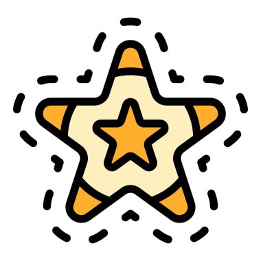 Sadakat yıldızı simgesi renk ana hatları vektörü