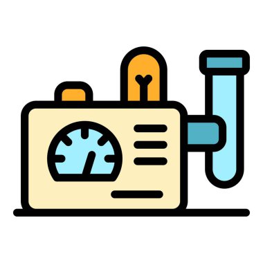 Kimyasal aygıt simgesi renk ana hatları vektörü