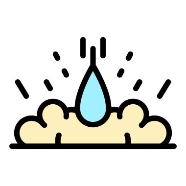 Kimyasal deney duman simgesi renk ana hatları vektörü