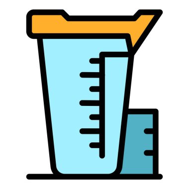 Ölçü kabı simgesi renk ana hatları vektörü