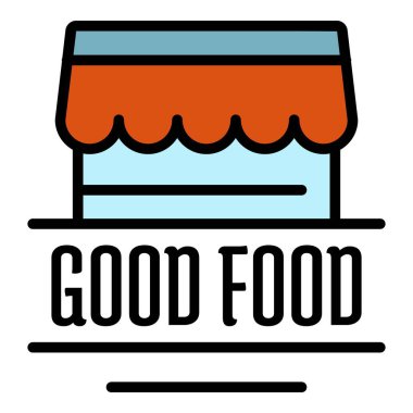 Güzel yemek logosu, taslak tarzı.