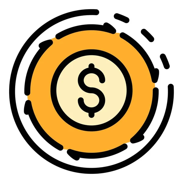 Geld winkel dollar pictogram kleur overzicht vector — Stockvector
