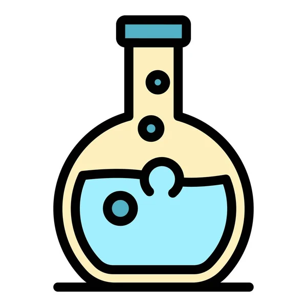 Chemiczna żarówka ikona kolor zarys wektor — Wektor stockowy