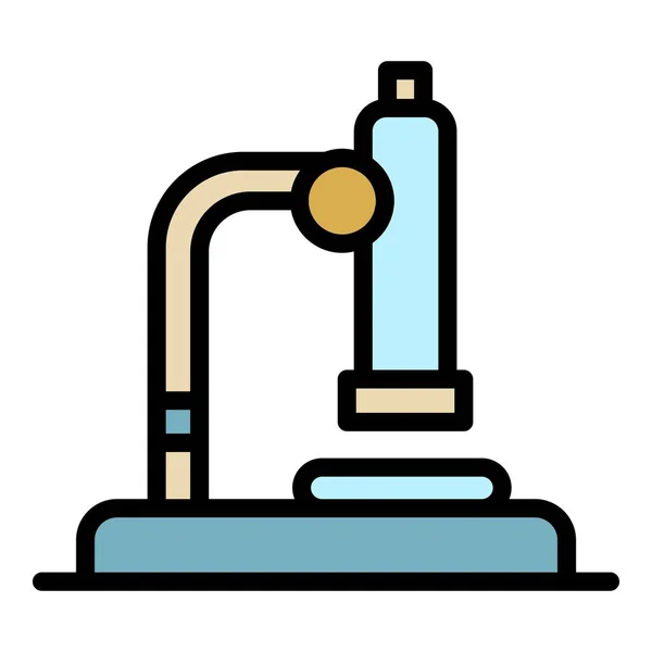 Microscópio de medicina ícone cor contorno vetor —  Vetores de Stock