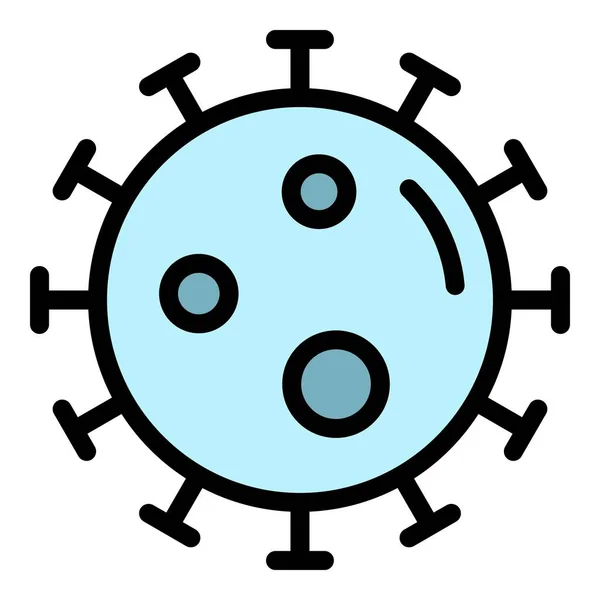 Virus icône couleur contour vecteur — Image vectorielle