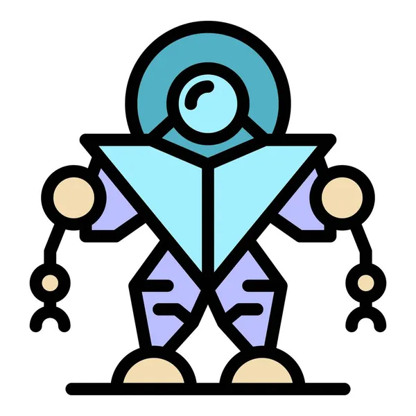 Ikona koloru robota zarys wektor — Wektor stockowy