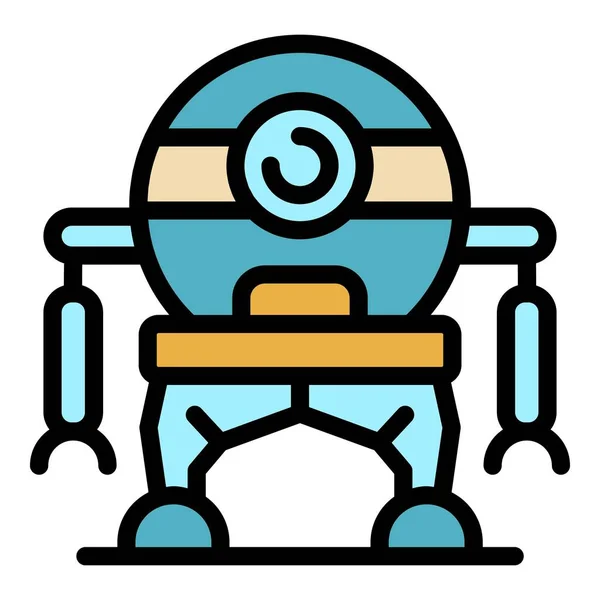 Un ojo robot icono color contorno vector — Vector de stock