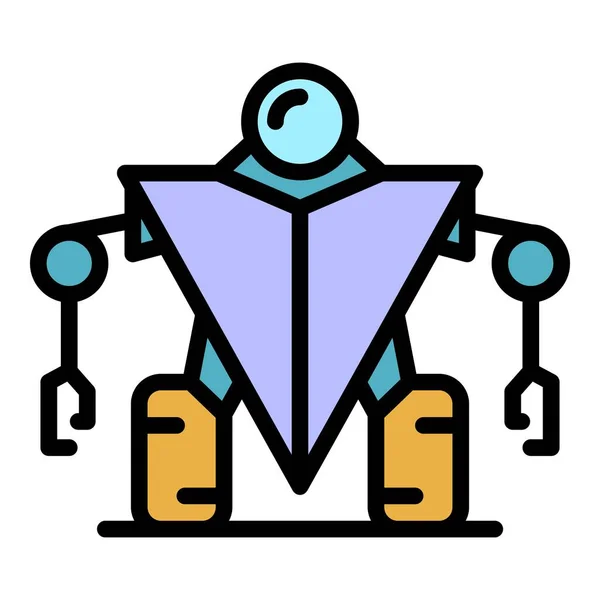 Guard Roboter Symbol Farbe Umrissvektor — Stockvektor