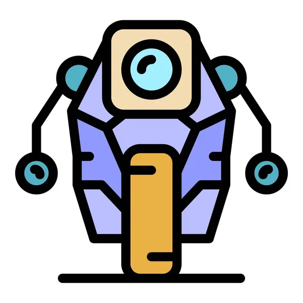 Future robot icon color outline vector — Stock Vector