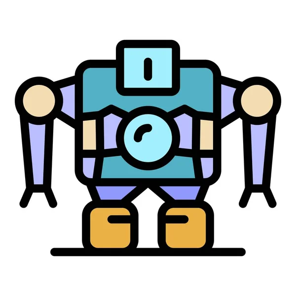 Robot maszyna ikona kolor zarys wektor — Wektor stockowy