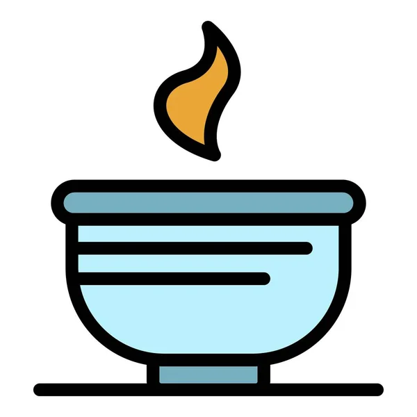 Вектор контура иконки супа — стоковый вектор