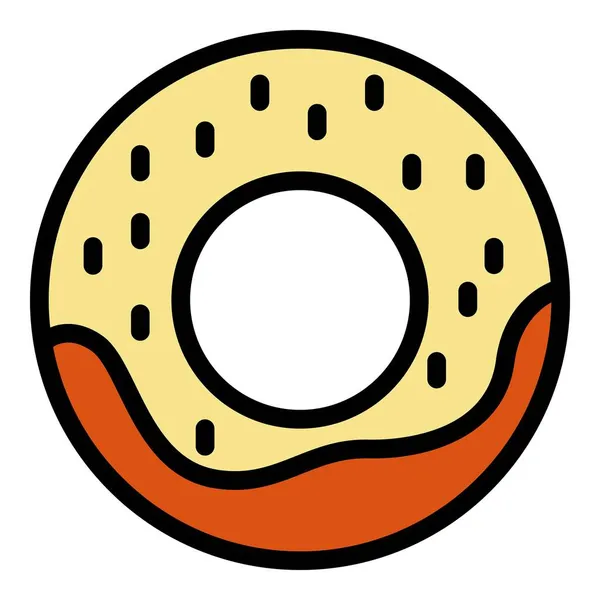 Donut icon color outline vector — Stock Vector