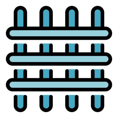 Hapishane parmaklıkları simgesi renk ana hatları vektörü