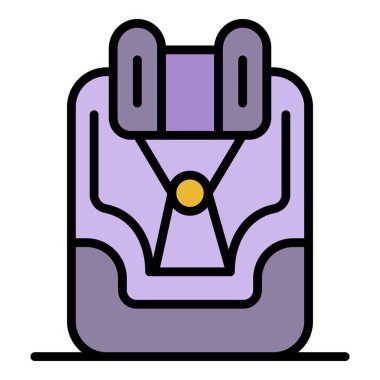 Çıkarılabilir çocuk oto koltuğu simgesi renk ana hatları vektörü