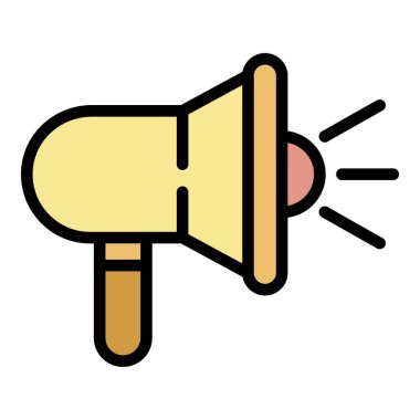 Megafon simgesi renk ana hatları vektörü