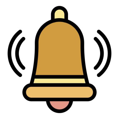 Zil çalan simge rengi dış hat vektörü