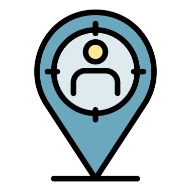 Jeo etiket simgesi renk ana hatları vektöründeki hedef