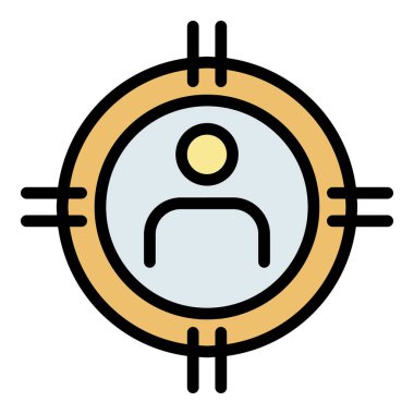 Hedef simge renk ana hatları vektöründeki kişi