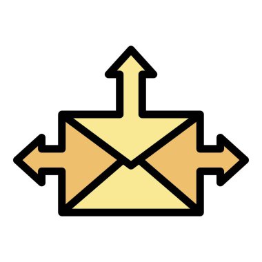 Ok simgesi renk ana hatlı zarf