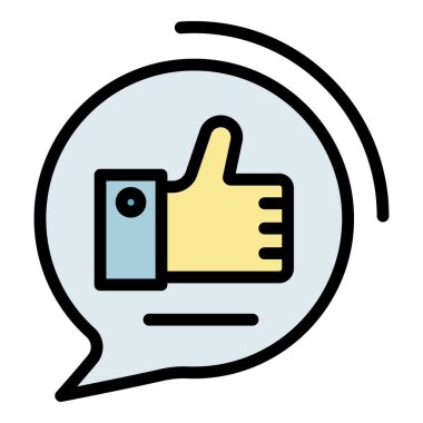 Sohbet balonu simgesi renk ana hatları vektörü gibi