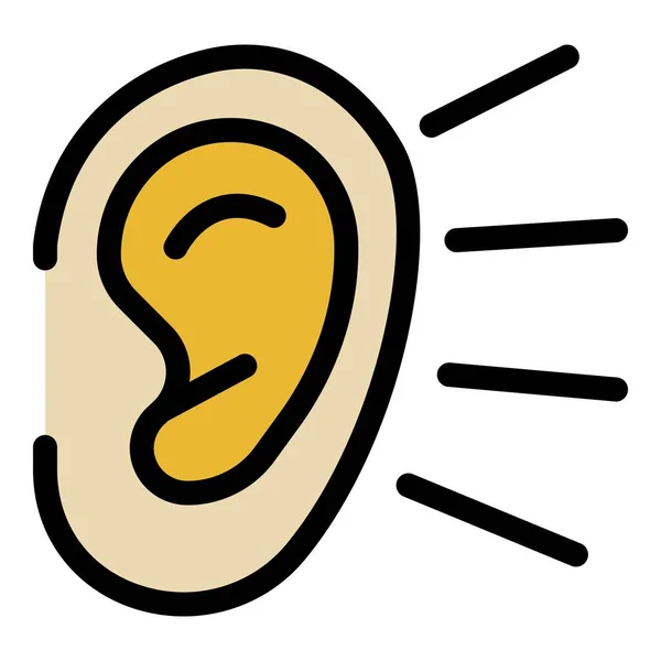 Ear listening icon color outline vector — Stock Vector