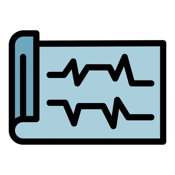 EKG wydruk ikona kolor zarys wektor — Wektor stockowy