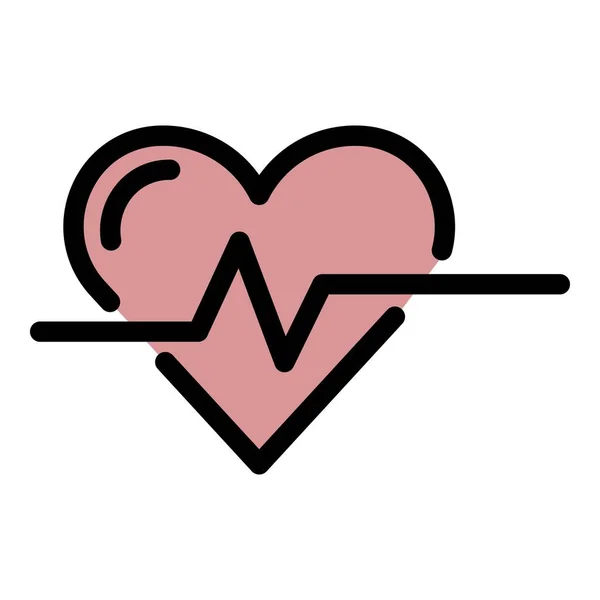 Batimento cardíaco ícone cor contorno vetor —  Vetores de Stock