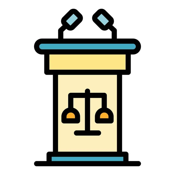 Trial stand ikon färg kontur vektor — Stock vektor