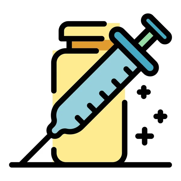 Syringe and potion icon color outline vector — Stock Vector