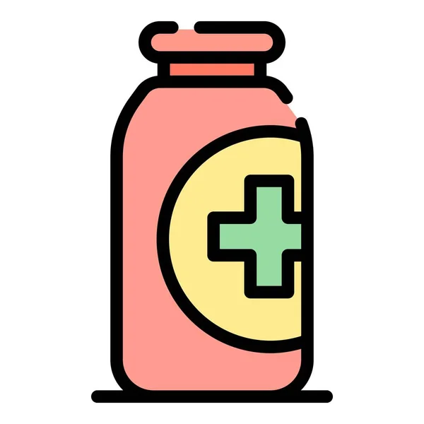 Botella de medicina icono color contorno vector — Archivo Imágenes Vectoriales