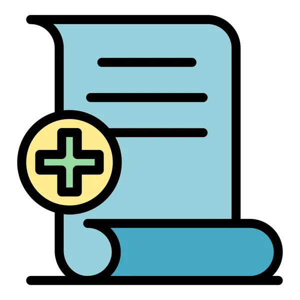 Symbol für medizinische Dokumente farbiger Umrissvektor — Stockvektor