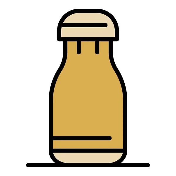 Kunststoff-Sportflasche Symbol Farbe Umrissvektor — Stockvektor