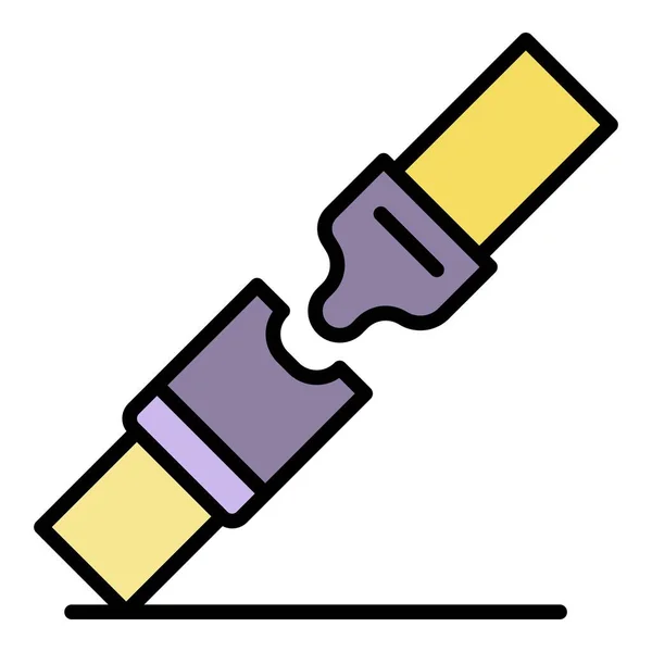 Icono del cinturón de seguridad de aire color contorno vector — Archivo Imágenes Vectoriales