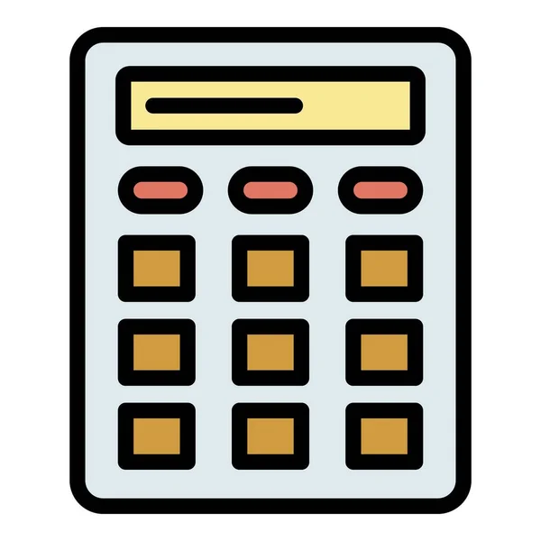 Calculator icon color outline vector — Stock Vector