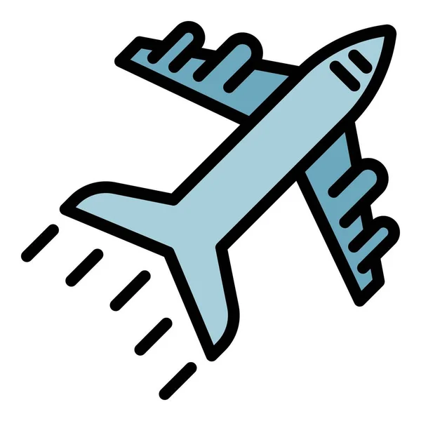 Repülőgép ikon színes vázlat vektor — Stock Vector