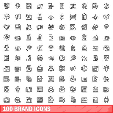 100 marka simgesi seti, özet biçimi