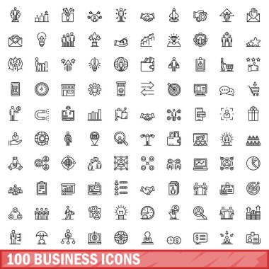 100 iş simgeler kümesi, anahat stili