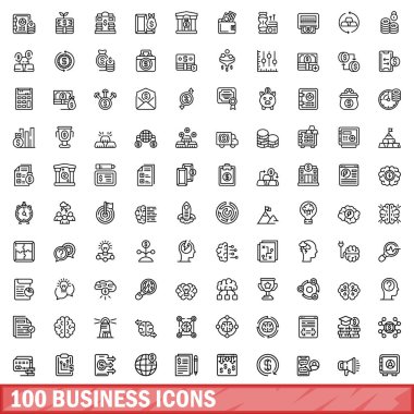 100 iş simgeler kümesi, anahat stili